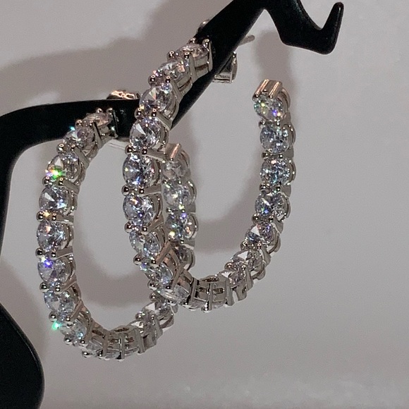 4ct Inside-Out Hoop Earrings - Picture 3 of 11